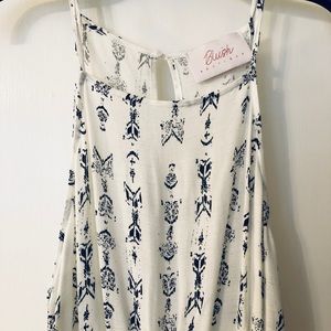 White Flowy Romper with Ties and Leg Slits